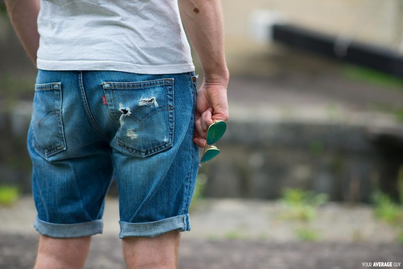 Men's Vintage Levi's Denim Shorts Outfit | Your Average Guy