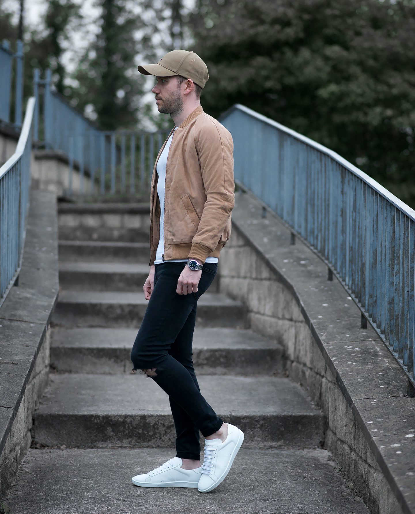 Tan Bomber Jacket Outfit Featuring A Special Guest Your Average Guy