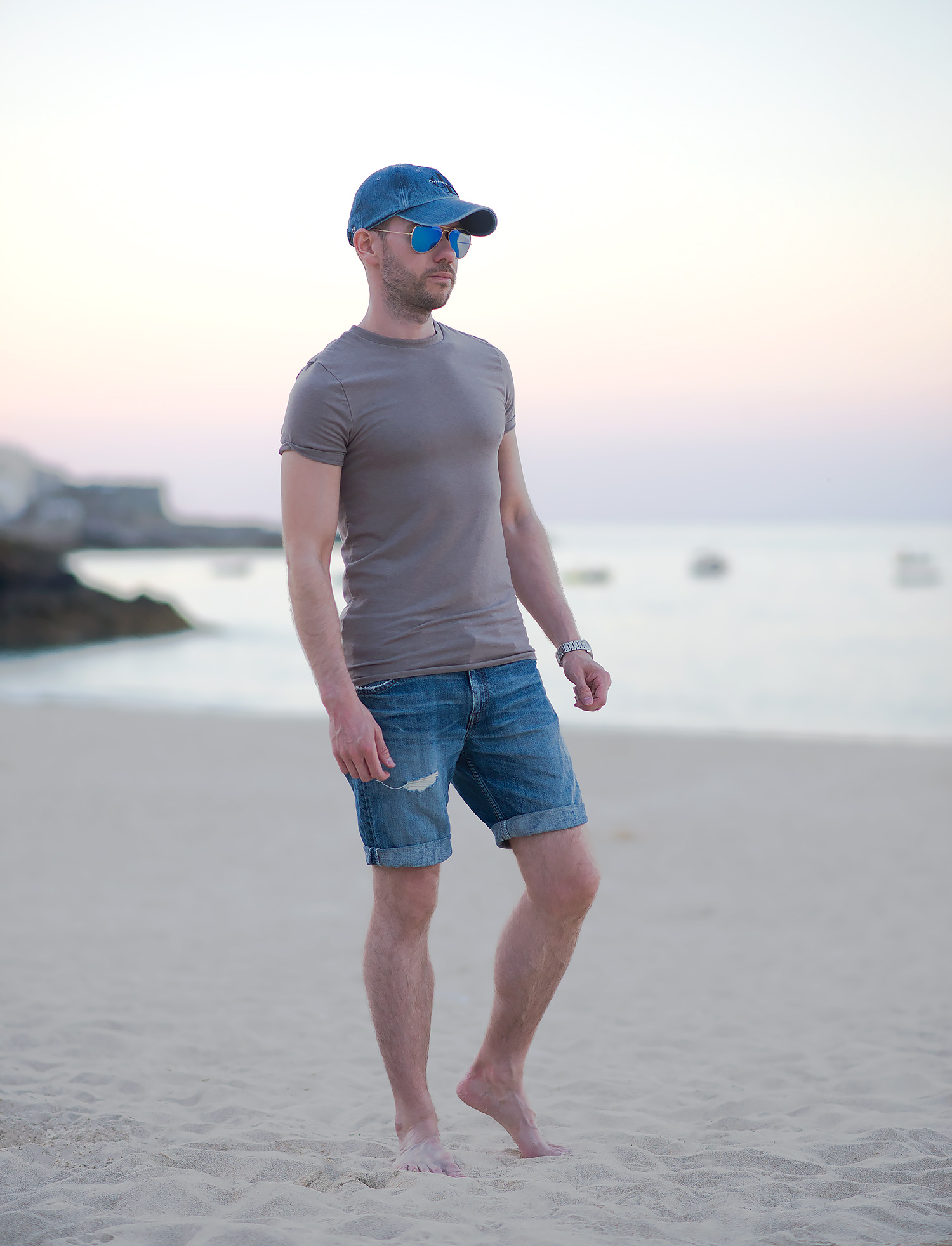 men's jean shorts outfits