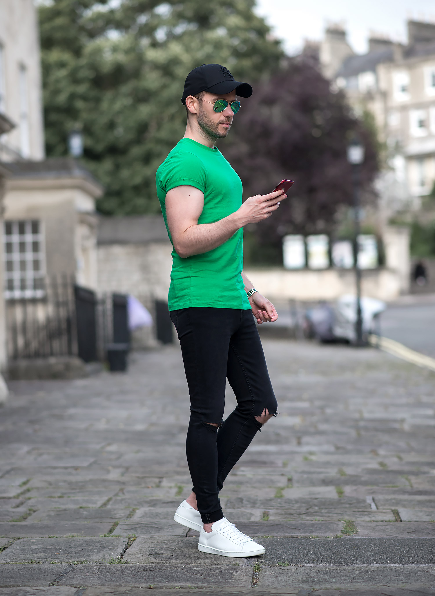 Striking Green T Shirt Outfit ...