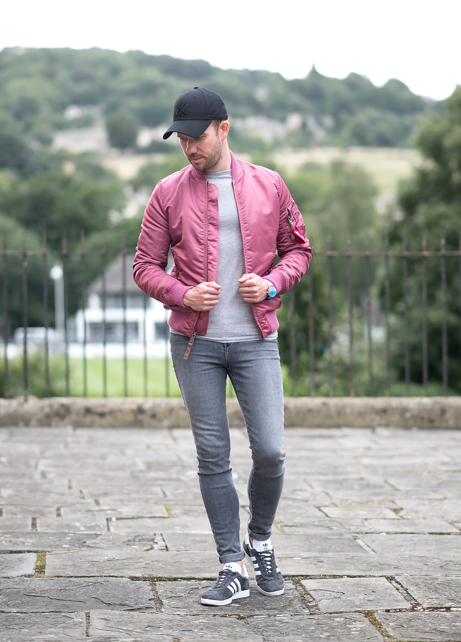 A Touch Of Pink With My Alpha Industries Bomber | Average Guy