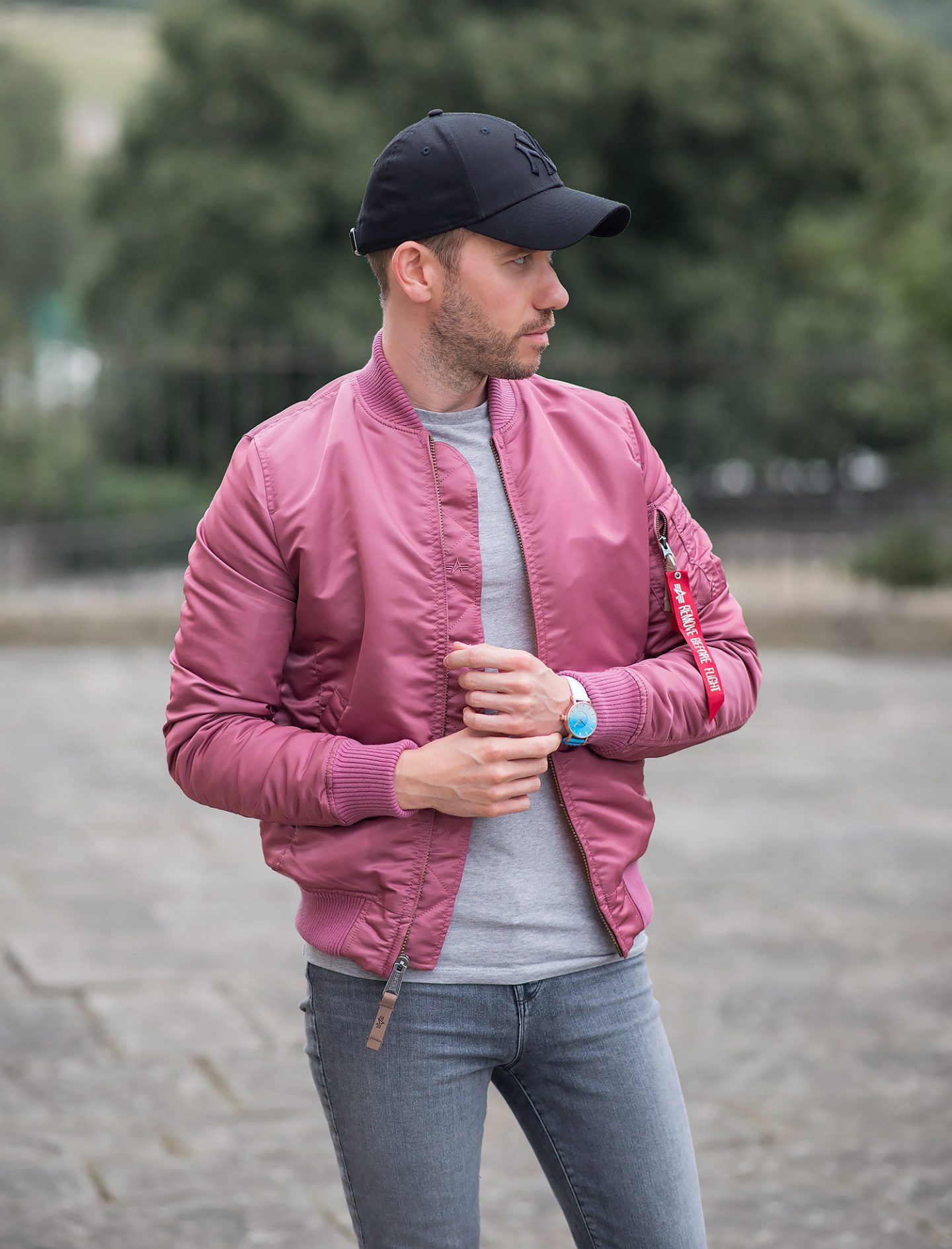 A Touch Of Pink With My Alpha Industries Bomber Jacket | Your Average Guy
