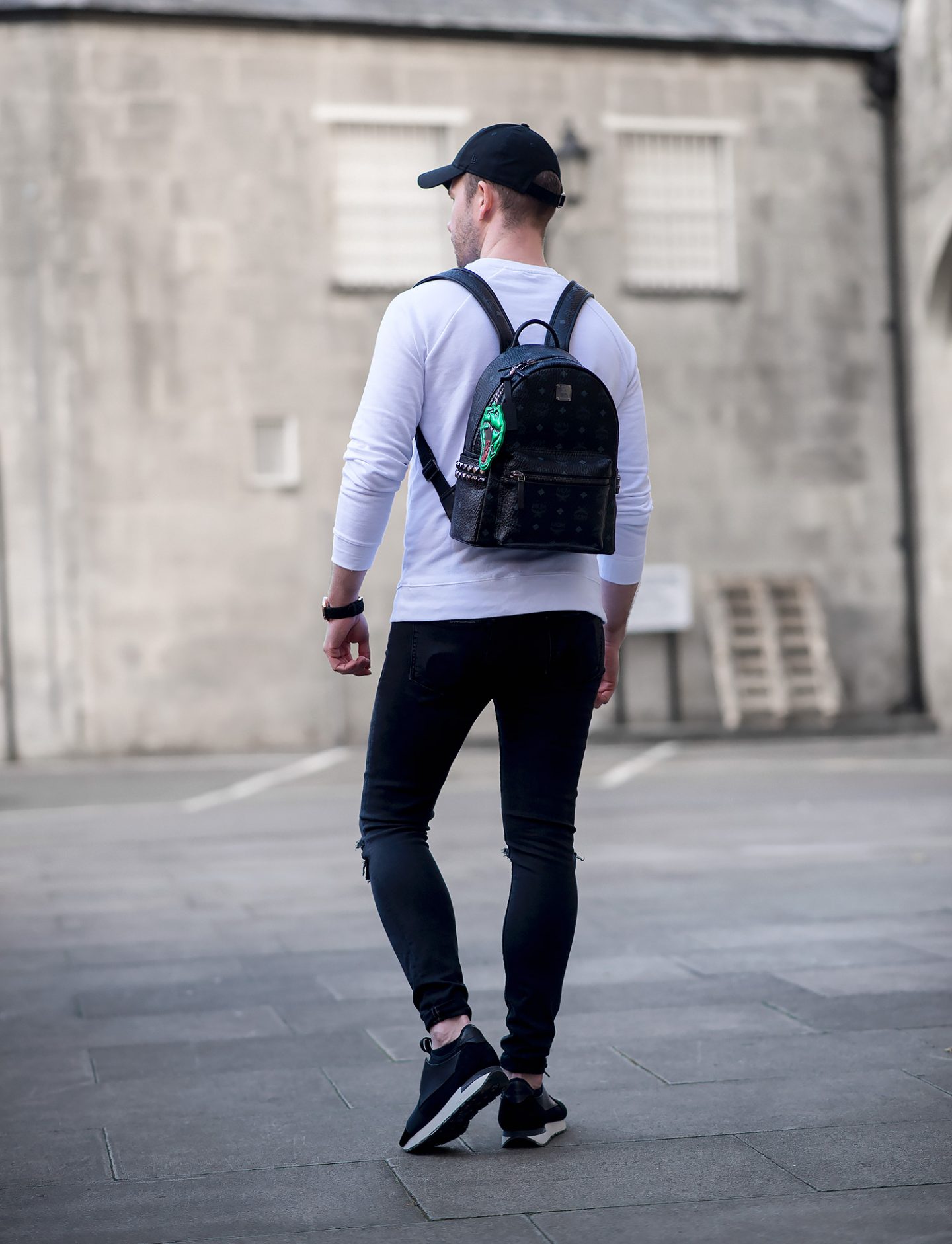 Black And White Outfit With MCM Backpack | Your Average Guy