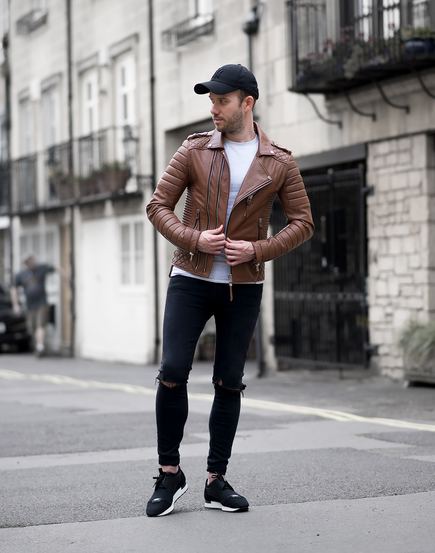 Dark Brown Leather Jacket Outfit - Michelle Writesya