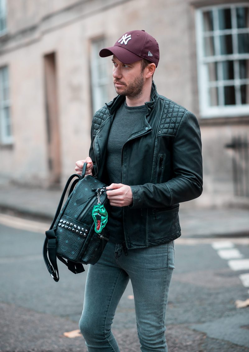 Allsaints Cargo Leather Jacket and MCM Backpack Outfit Combination ...