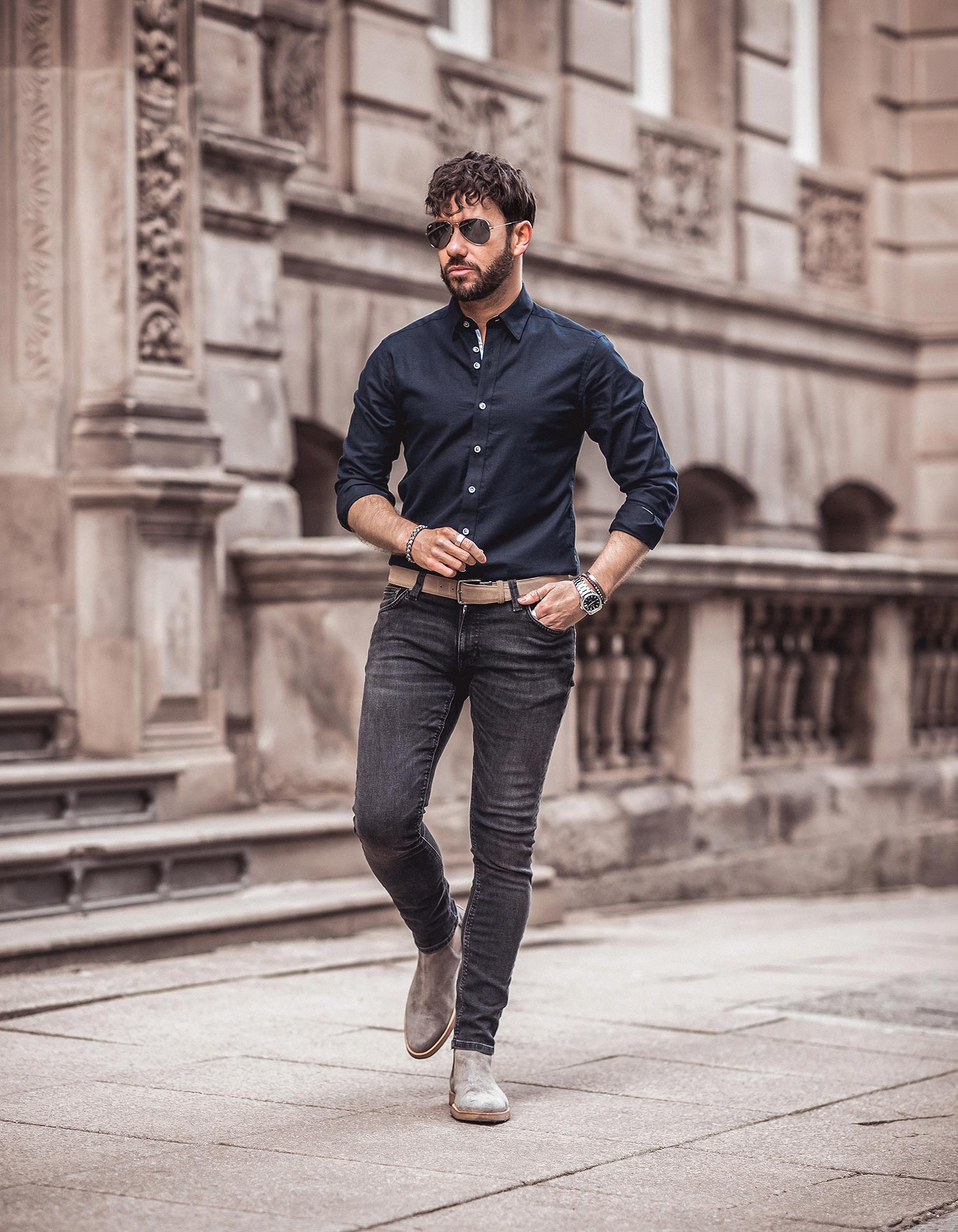 Dark Green Denim Shirt with Tan Pants Casual Outfits For Men In Their 20s  2 ideas  outfits  Lookastic